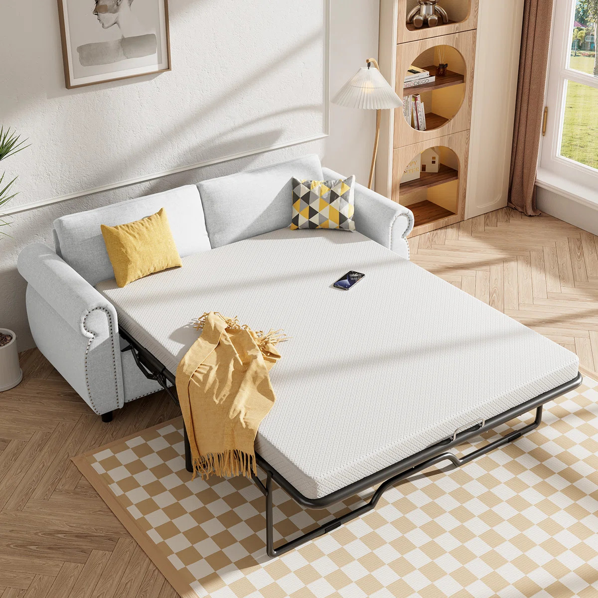 Lark Manor™ Full Sleeper Sofa With 4" Foldable Memory Foam Mattress, 2 In 1 Upholstered Pull Ou... | Wayfair North America
