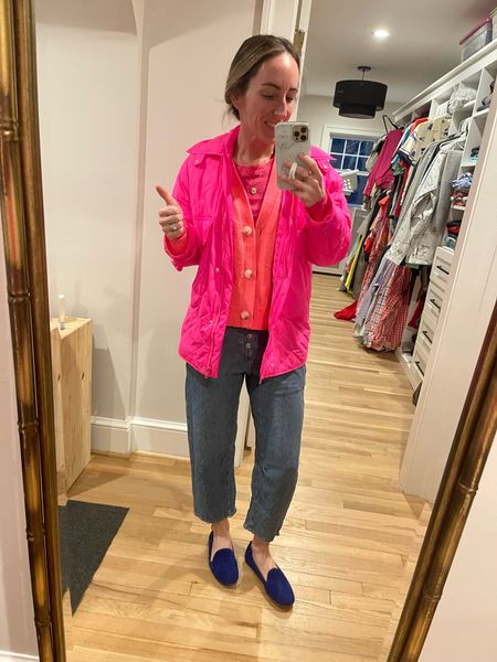 Spring outfit | comfortable barrel leg jeans | neon jacket 

#LTKSeasonal #LTKfindsunder100