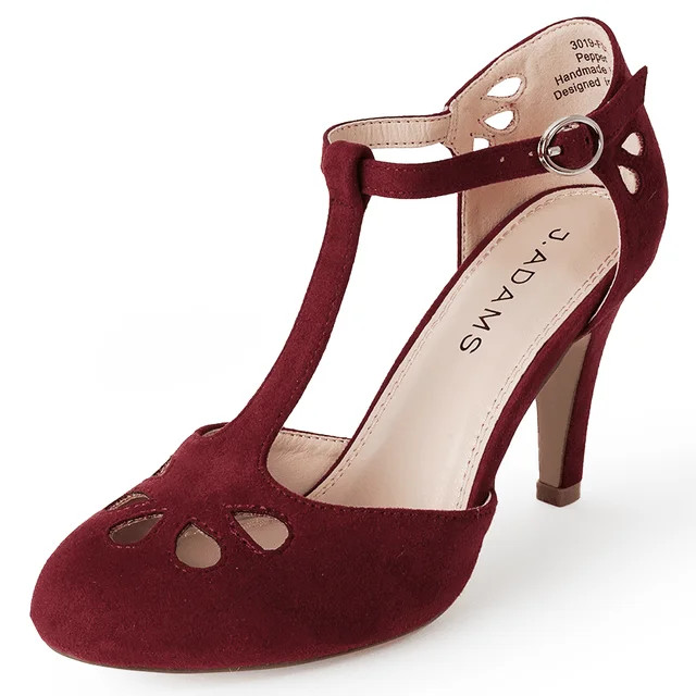 J. Adams Pepper Mary Janes, Adorable Vintage Cutout Heel Retro Unique Strap Pumps for Women - Wal... | Walmart (US)