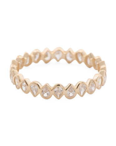 14kt Gold Pear Shaped Cz Eternity Ring | TJ Maxx