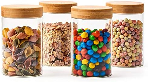 Amazon.com: EZOWare Set of 4 Airtight Glass Jars, 46 Fl oz Large Storage Clear Canister Container... | Amazon (US)