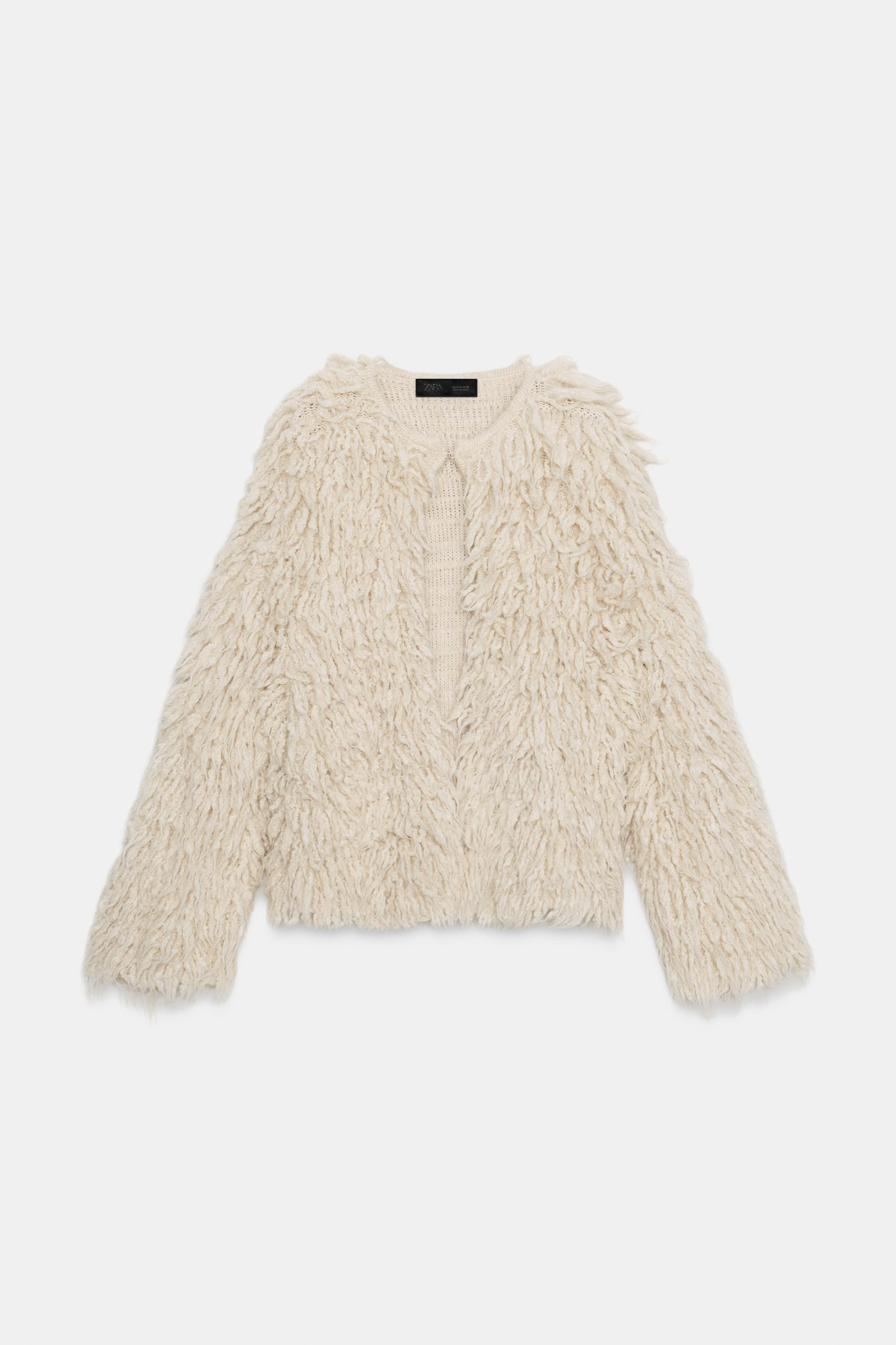 FRINGED BRUSHED EFFECT CARDIGAN | Zara US