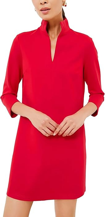 SCOFEEL Womens Shift Mini Dress Mock V Neck 3/4 Long Sleeve Retro Elegant Formal Work Dresses wit... | Amazon (US)
