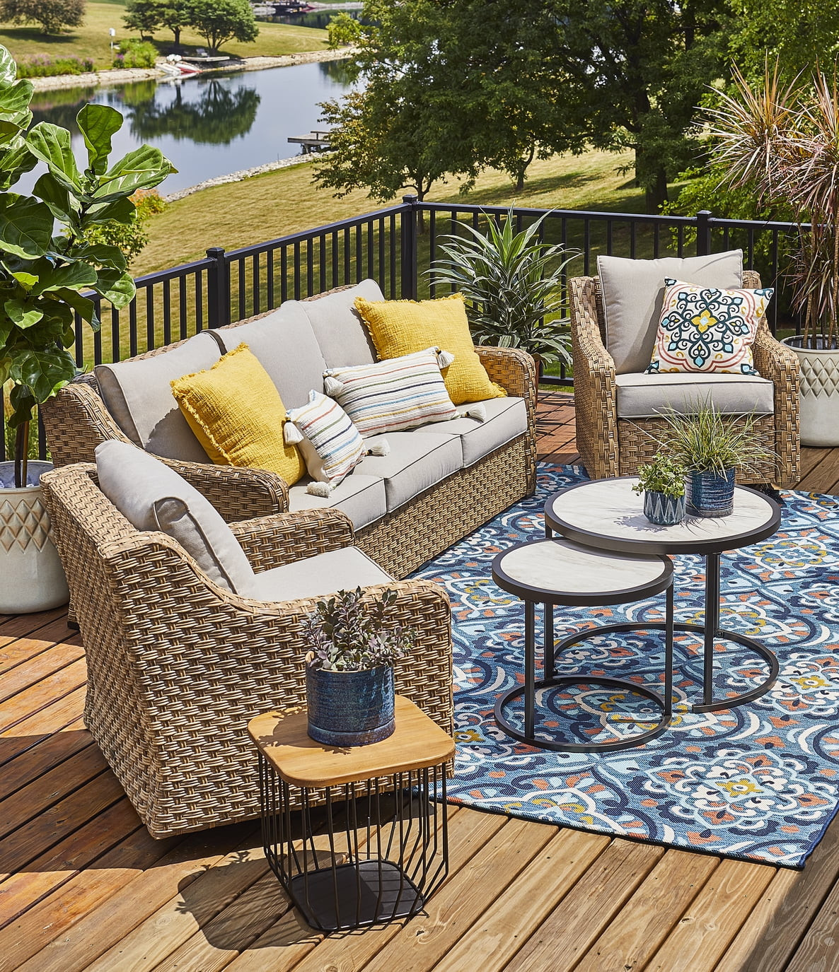 Better Homes & Gardens River Oaks 5-Piece Conversation Set with Covers | Walmart (US)