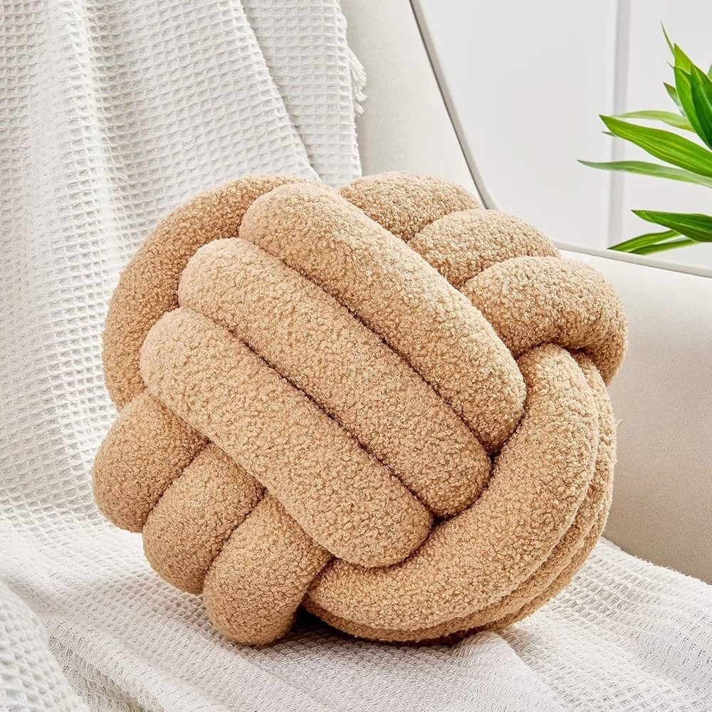 Uvvyui Knot Pillow Ball, Soft Home Decorative Pillows, Round Throw Pillow, Handmade Knotted Plush... | Amazon (US)