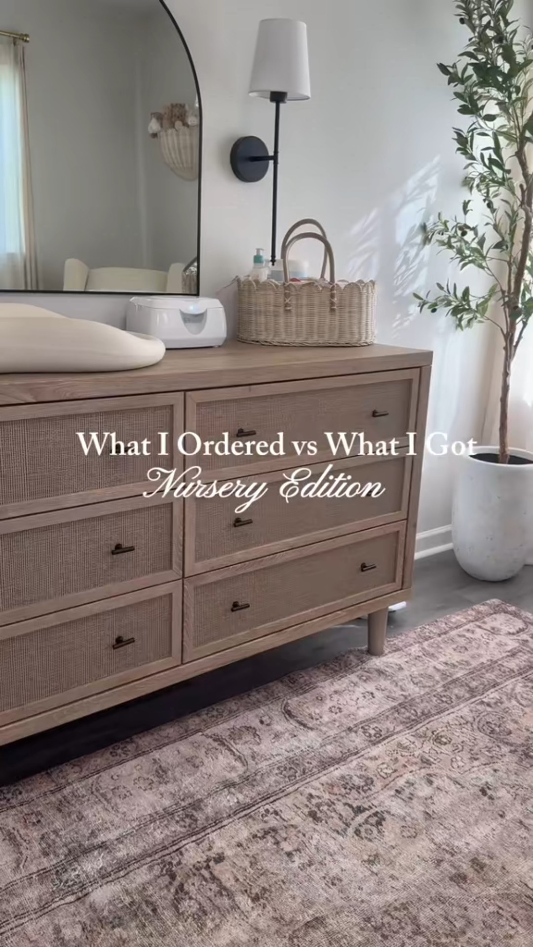 What I ordered vs what I got nursery edition 🤍✨ Absolutely love how this room turned out—every detail handpicked for my perfect little baby. #nurserydecor #nurseryinspo #nurserydesign #babyroom #babydecor #neutralnursery #newbornstyle #babyhome #nurserydetails 

#LTKBaby #LTKBump #LTKHome