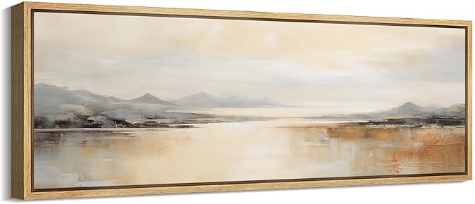 MUDECOR Large Framed Canvas Print Wall Art Golden Sunrise Over Mountain Lake Nature Wilderness An... | Amazon (US)