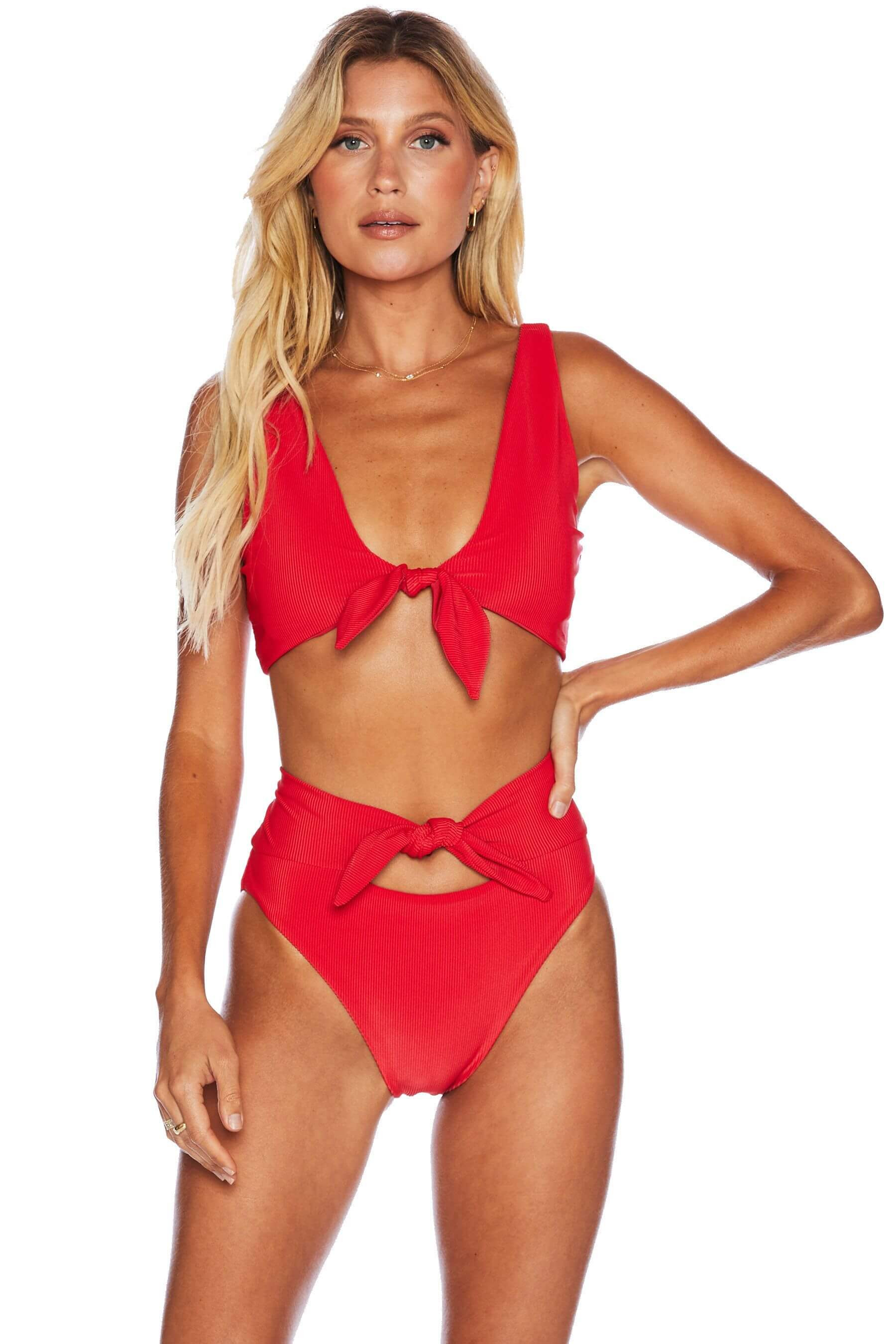 Dallas Top Red | Tie Front Bikini Top | Beach Riot | Beach Riot