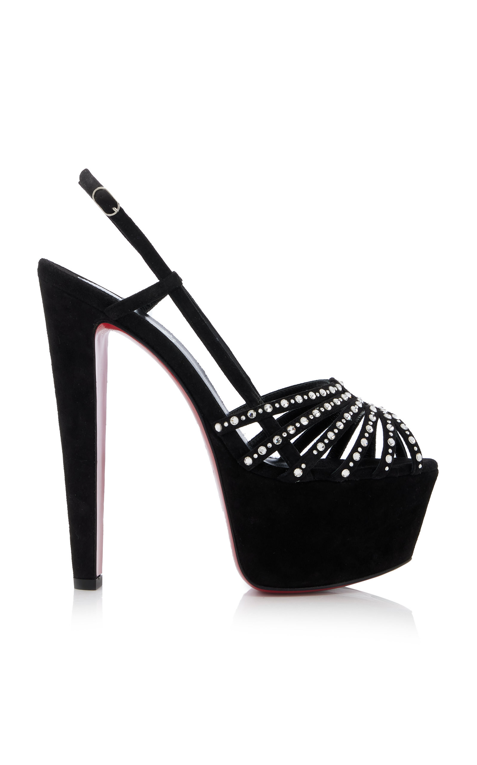 Christian Louboutin - Alta 160mm Veau Velours Platform Sandals - Black - IT 41 - Moda Operandi | Moda Operandi (Global)