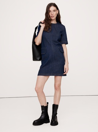 Denim Utility Mini Dress | Banana Republic (US)
