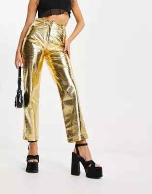 Amy Lynn Lupe trouser in textured metallic gold | ASOS (Global)