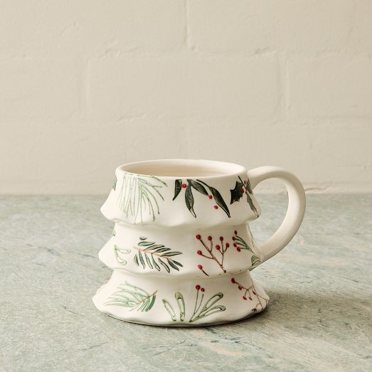 Tannenbaum Winter Berries Stoneware Figural Mug | West Elm (US)