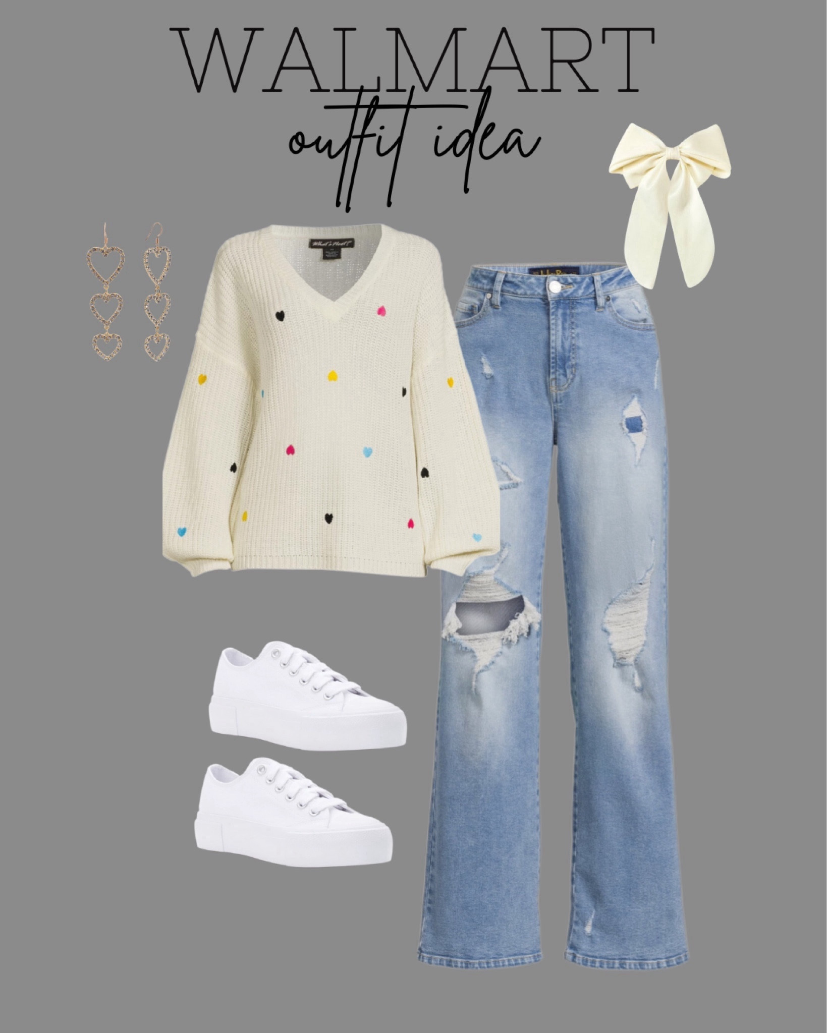 Walmart. Walmart fashion. Walmart style. Valentine’s Day. Wide leg pants. Wide leg jeans. Skater jeans. Heart sweater. Heart sweatshirt. Valentine’s Day outfit. Vday fashion. All pink everything. Valentines outfit idea. Seasonal style. No boundaries. Time and tru. Womens. Holiday outfit 

#LTKfindsunder50 #LTKHoliday #LTKstyletip