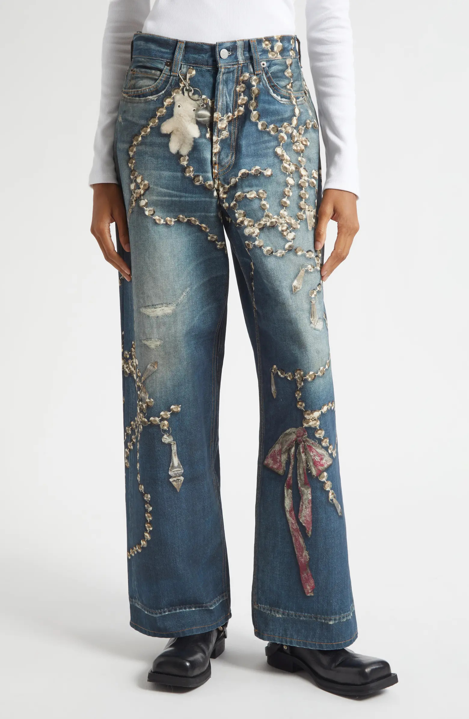 Acne Studios Gender Inclusive 1981 Loose Fit Trompe l'Oeil Jeans | Nordstrom | Nordstrom
