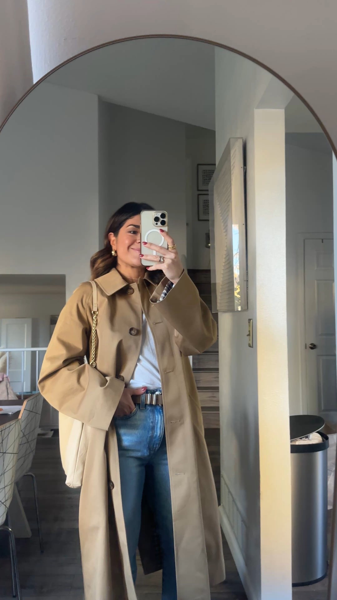 Fall uniform! How chic is this trench coat via Sézane! Truly a must-have! Linking same Exact jeans by Madewell! 
Coat size 34
Jeans size 25

#LTKFindsUnder100 #LTKPetite #LTKSeasonal