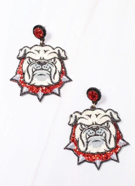 Richt White Bulldog Earring | Caroline Hill