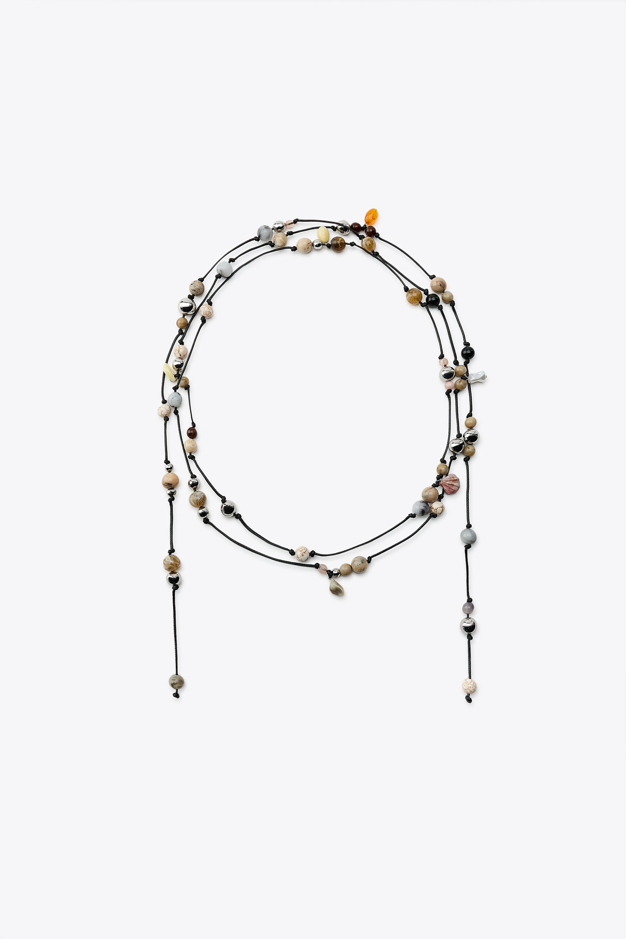 MULTIPOSITION BEADED CORD NECKLACE | Zara US