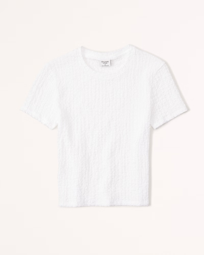 Women's Textured Baby Tee | Women's Tops | Abercrombie.com | Abercrombie & Fitch (US)