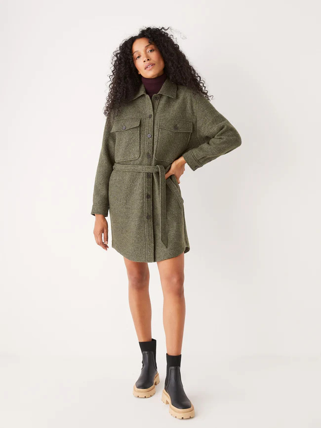The Wool Overshirt Dress in Rosin Heather | Frank + Oak