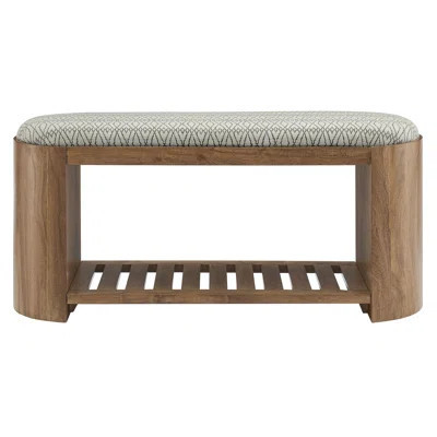 Ashby 45" Geometric Upholstered Bench In Natural Geometric | Wayfair North America