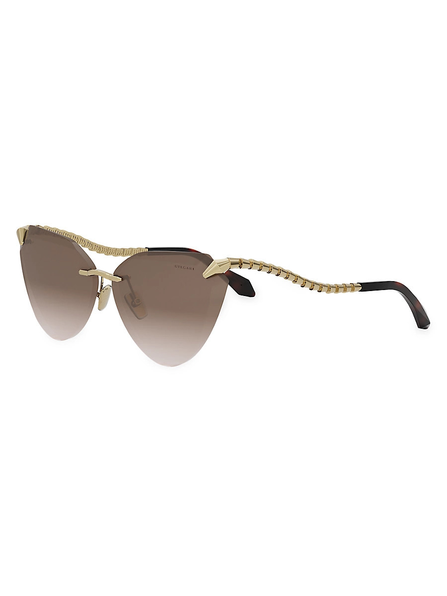 Women's Serpenti 65MM Cat-Eye Sunglasses - Gold Light Brown Gradient | Saks Fifth Avenue