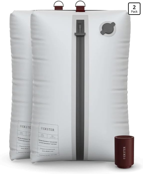 Ekster Travel Pack Vacuum Kit - Travel Vacuum Bags with Pump - Odor & Waterproof Anti-Rip Nylon C... | Amazon (US)