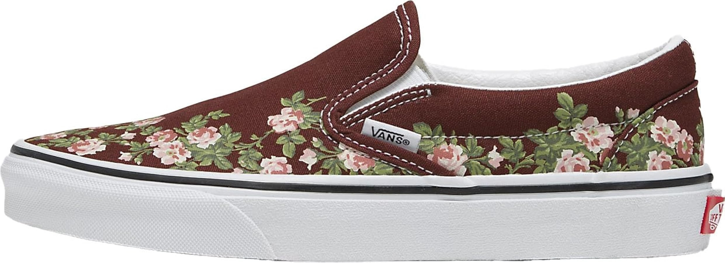 Vans - Unisex Classic Slip-On Shoes, Color WallFlower Floral Bitter Chocolate, Size: 8.5 M US Men... | Amazon (US)