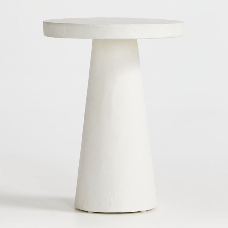 White Plaster Pedestal Side Table, Crate & Barrel, End Table, Home Decor, Living Room, Family Room | Crate & Barrel