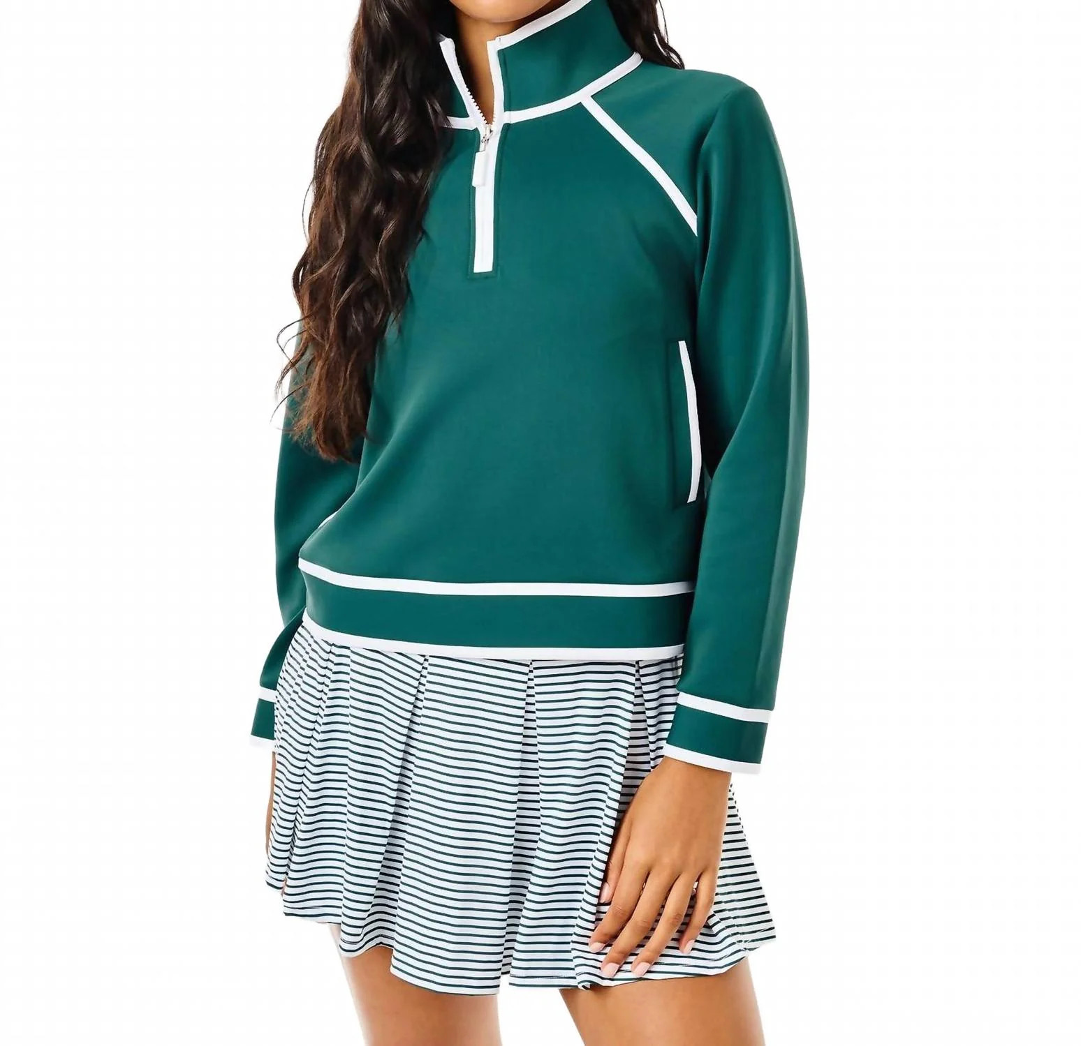 Scuba Light Bainbridge Quarter Zip Sweatshirt In Ivy | Shop Simon