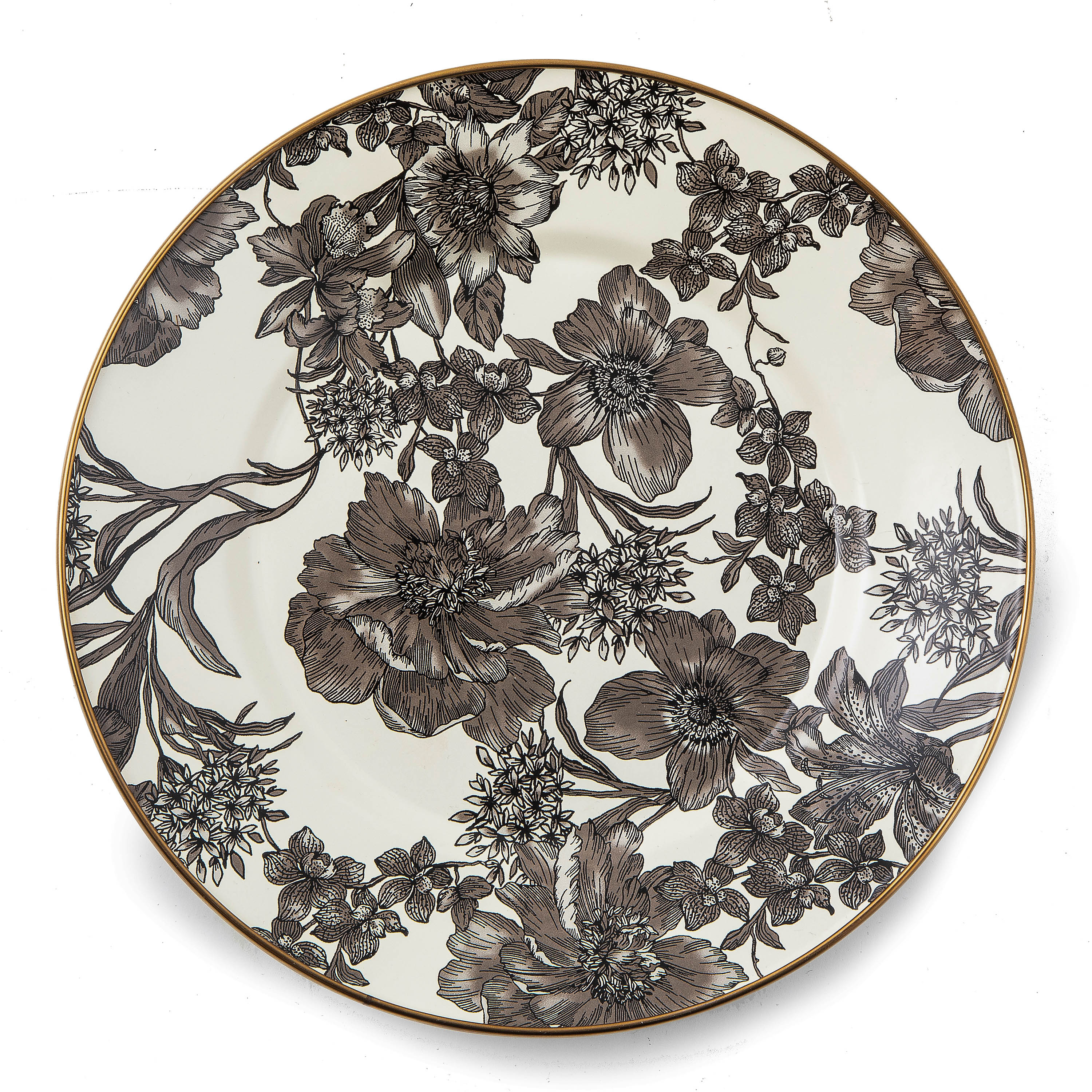 MacKenzie-Childs Sterling English Garden Enamel Dinner Plate | MacKenzie-Childs
