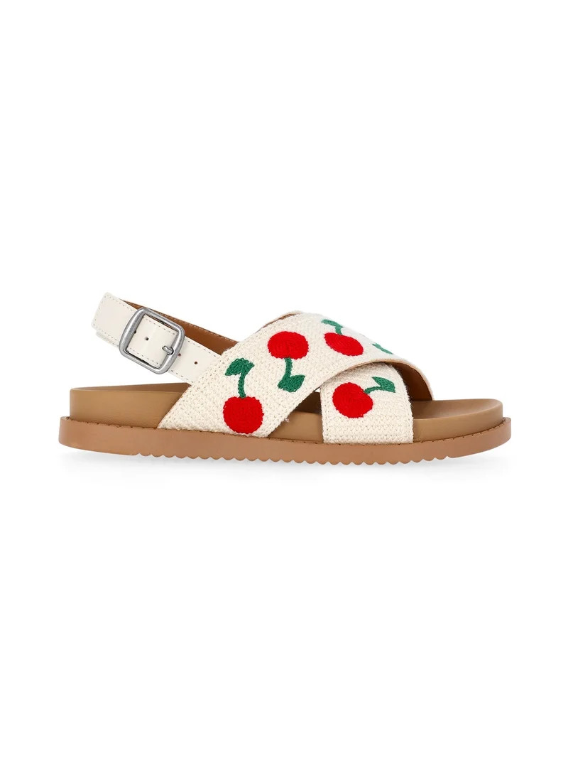 Wonder Nation Little and Big Girls Crossover Sandals | Walmart (US)