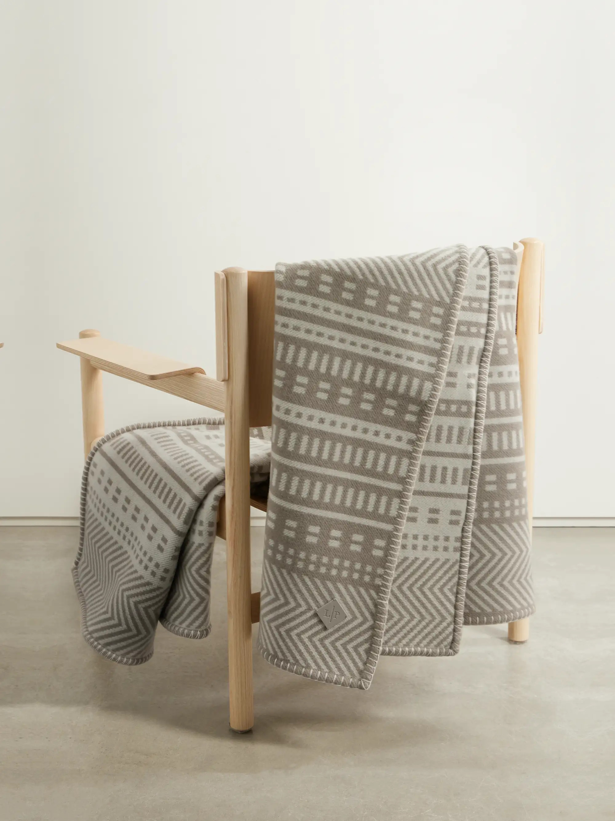 Atacama leather-trimmed jacquard-knit wool and cashmere-blend blanket | NET-A-PORTER (US)