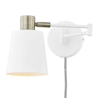 Light Society Alexi Plug-In Wall Sconce in White-LS-W280-WH - The Home Depot | The Home Depot