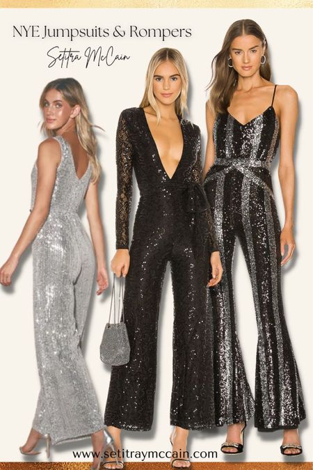 Revolve NYE Party Jumpsuits, sequins, sparkly, holiday party, Christmas outfit.

#LTKHoliday #LTKunder100 #LTKSeasonal