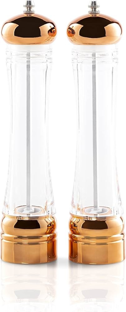 Copper Kitchen Salt and Pepper Mill Set - Manual, Adjustable Coarseness, Refillable and Reusable,... | Amazon (US)