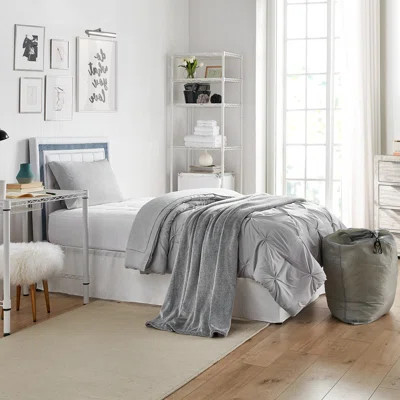 DormCo 8 Piece Starter College Dorm Pin Tuck Bedding Package | Wayfair North America