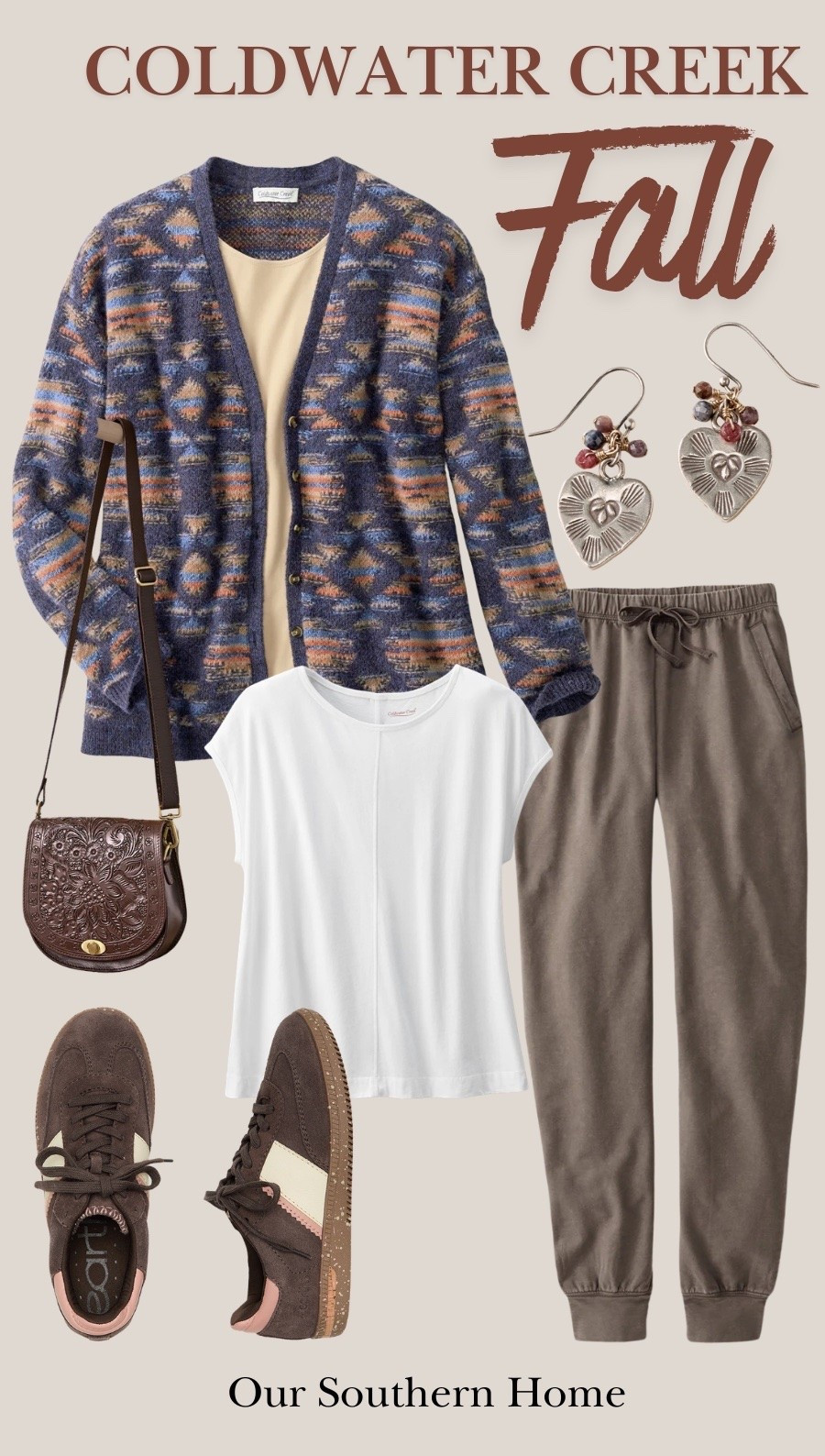 The perfect travel outfit for fall from @Coldwater Creek with cozy joggers and cardigan for those chilly airplane travel days.

#LTKOver40 #LTKTravel #LTKootd