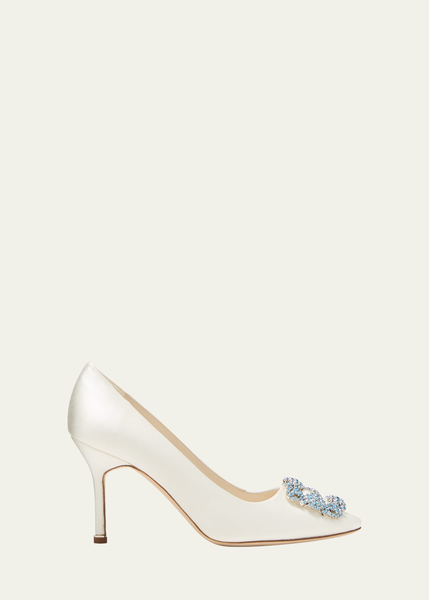 Manolo Blahnik Hangisi Satin Buckle Pumps | Bergdorf Goodman