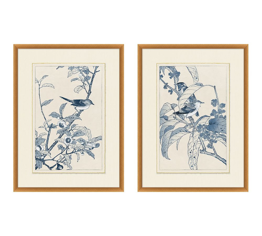 Birds In Blue Framed Paper Print | Pottery Barn (US)