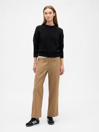 High Rise Easy Wide-Leg Khakis | Gap Factory | Gap Factory