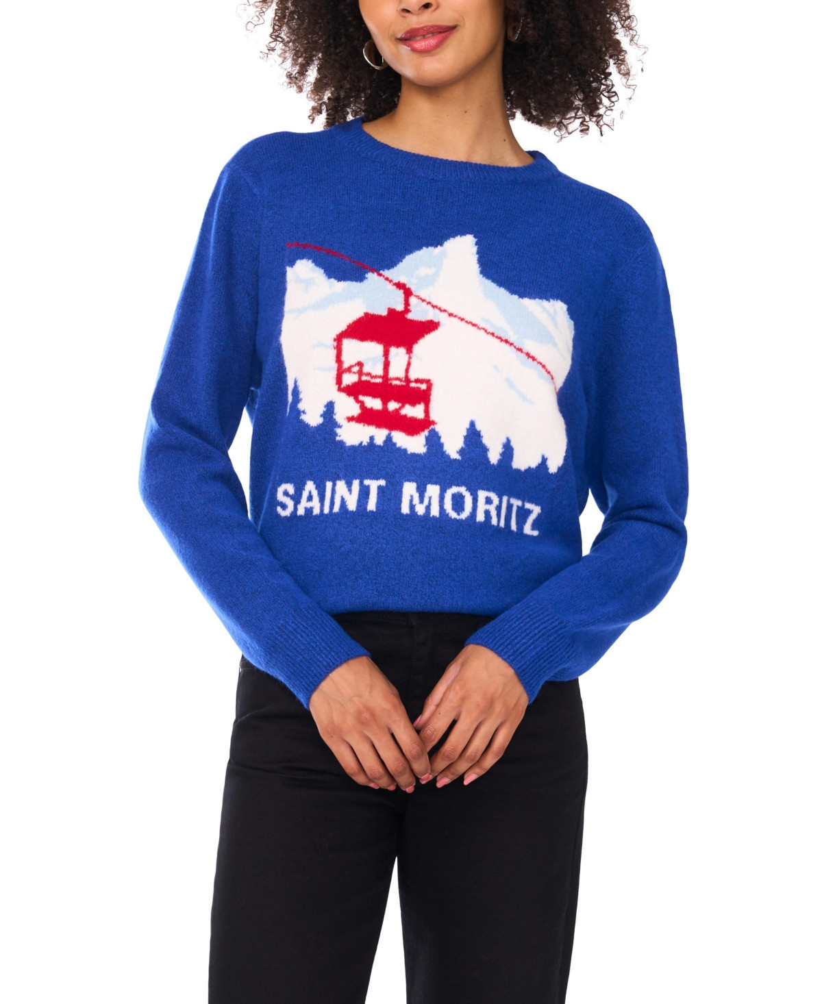 Vince Camuto Women's Crewneck Sweater - Cobalt Sea | Macy's