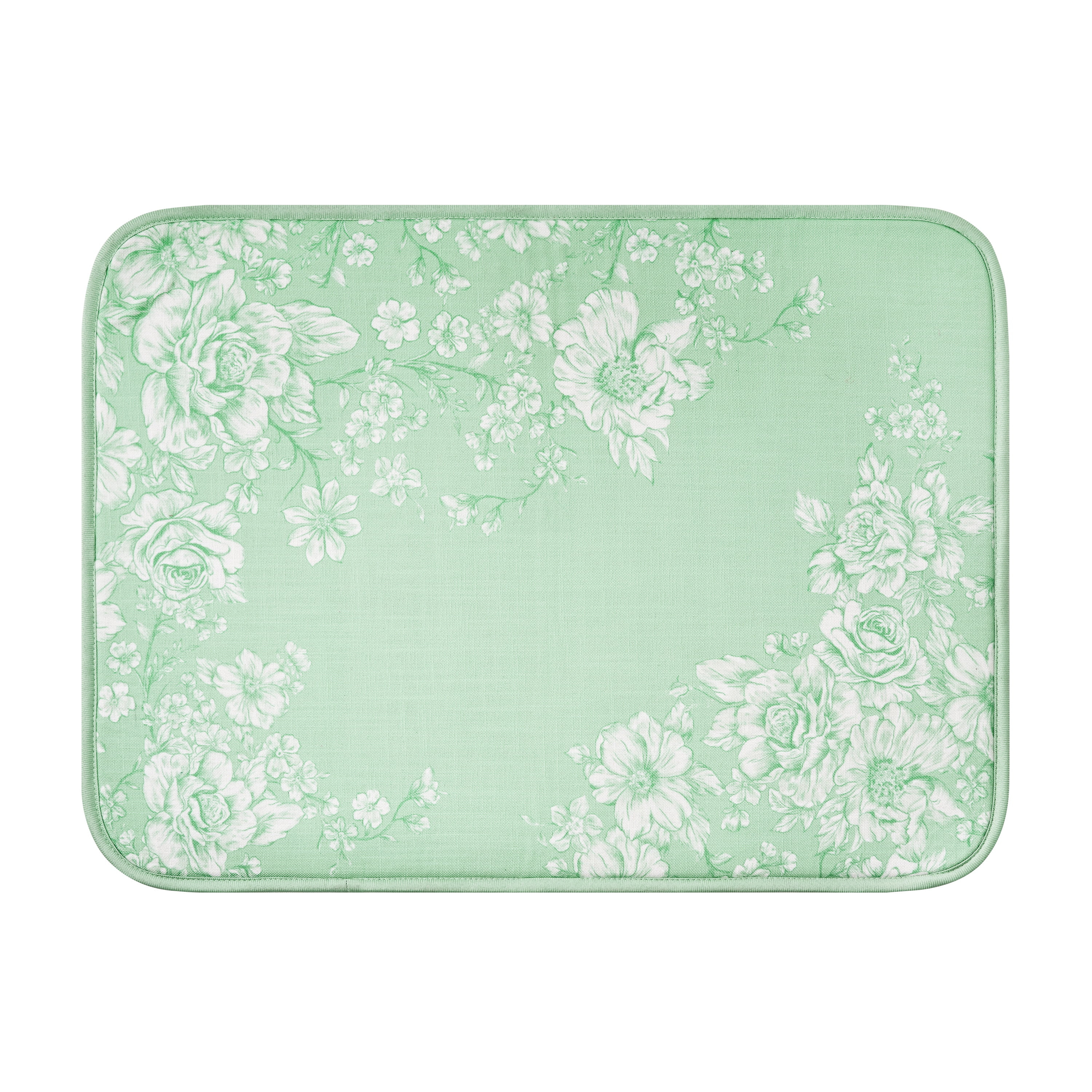 The Pioneer Woman Agatha 100% Polyester Dish Drying Mat, Grayed Jade, 18" x 24" | Walmart (US)