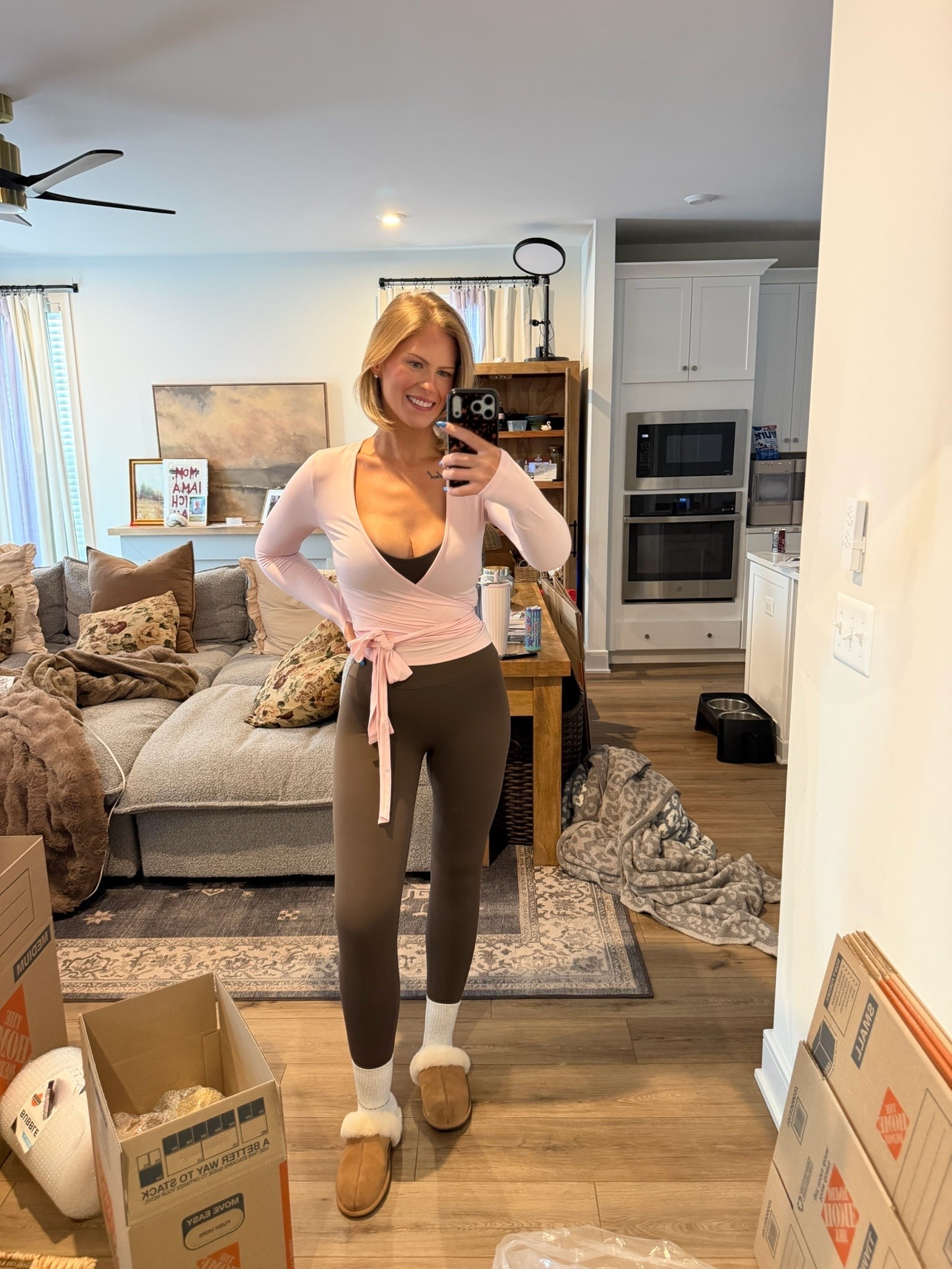3 days to pack up our whole life 😅 wearing my favorite wrap top in the new baby pink color!

#LTKootd #LTKActive
