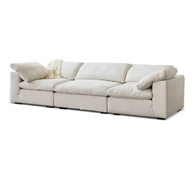 White 100% Polyester Modular Sofa cushion couch | Wayfair North America