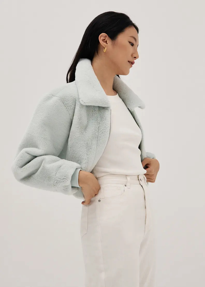 Luna Faux Fur Crop Jacket | Love, Bonito USA