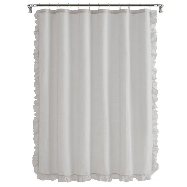 My Texas House Lancaster Chambray Ruffle Fabric Shower Curtain, 72" x 72", Camel - Walmart.com | Walmart (US)