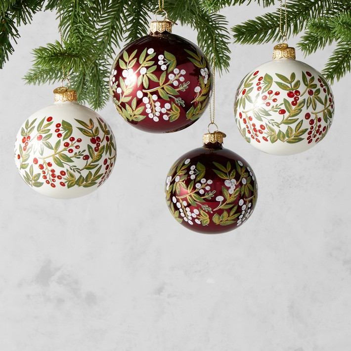 Handpainted Noel Ornaments, Set of 4 | Williams-Sonoma