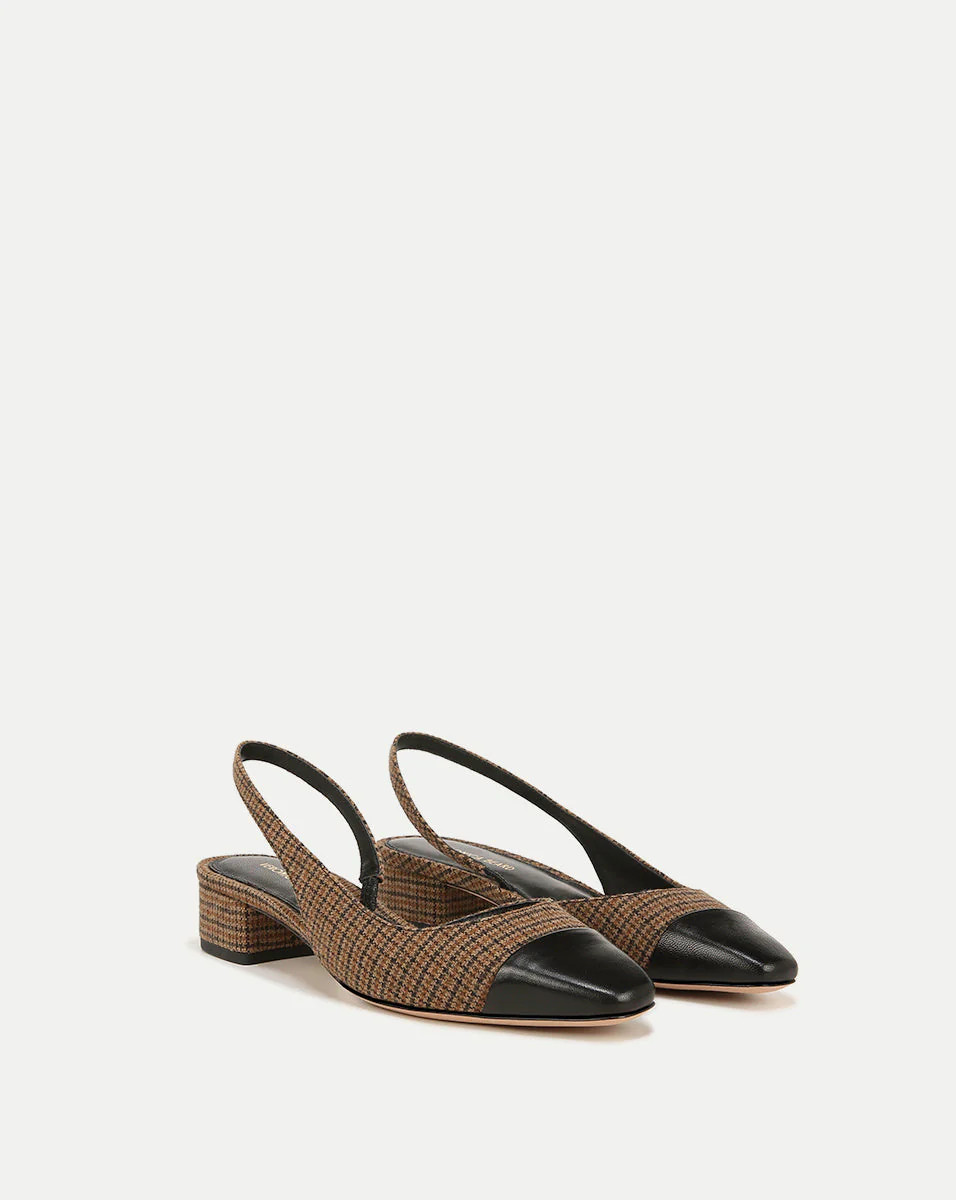 Cecile Plaid Cap-Toe Slingback | Veronica Beard