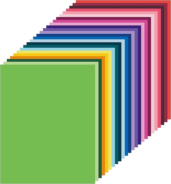 120 Sheets Colored Card Stock Printer Paper, 120 GSM 32 lb 24 Colors Pastel Construction Paper fo... | Amazon (US)