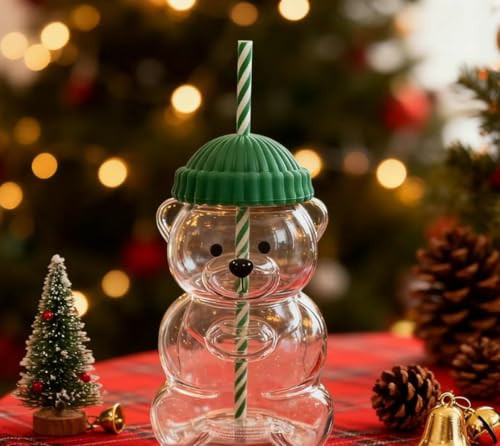 Bear Cup 2025 - Cute Bear Glass Cup With Lid & Straw 20oz Cute Mug for Coffee (1pc) | Amazon (US)